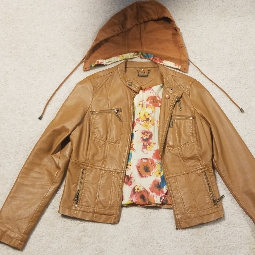 Light brown faux leather jacket